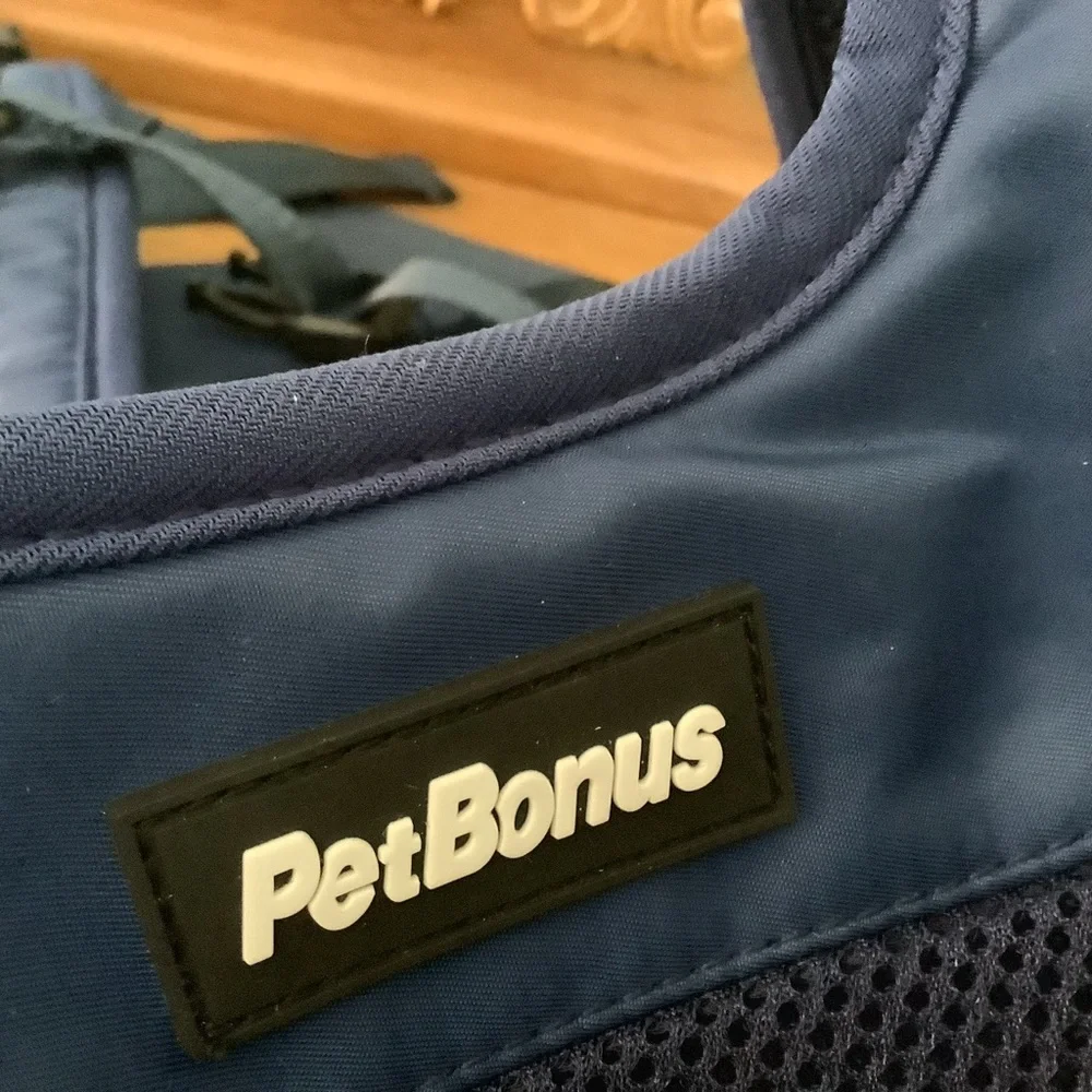 Pet carrier XL navy blue, made by Petbonus